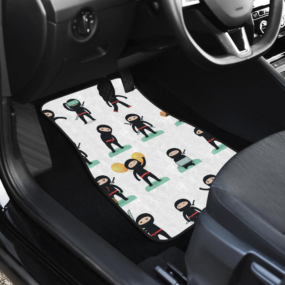 Cute Ninja Katana Sword Pattern Front And Back Car Mats