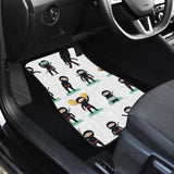Cute Ninja Katana Sword Pattern Front And Back Car Mats