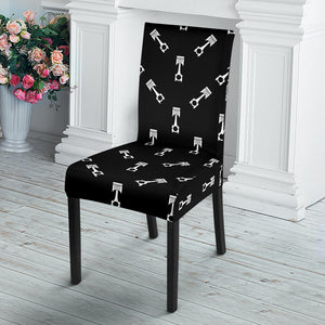 Engine Piston Black Theme Pattern Print Design 03 Dining Chair Slipcover