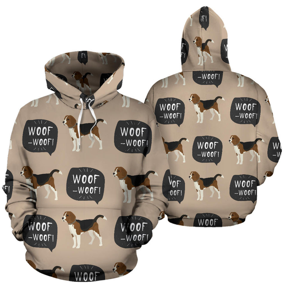 Beagle Pattern Men Women Pullover Hoodie
