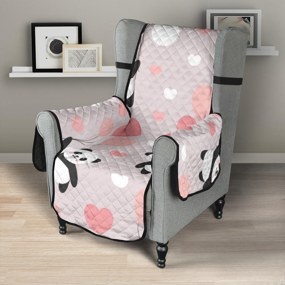 Cute panda ballon heart pattern Chair Cover Protector