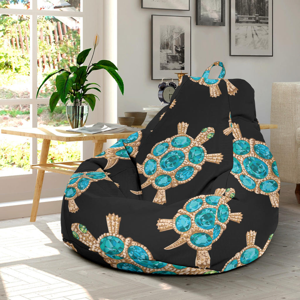 Sea Turtle Blue Stone Pattern Bean Bag Cover