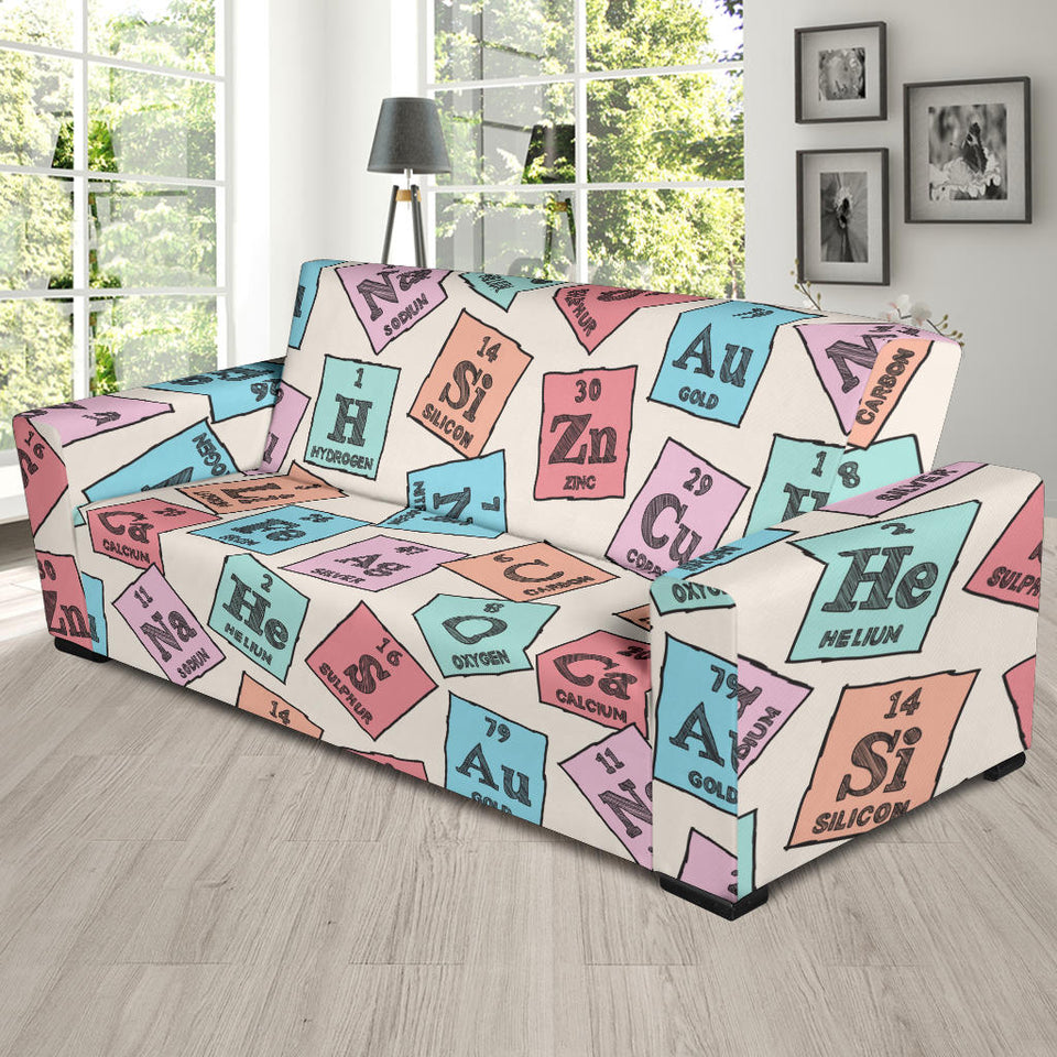 Chemistry Periodic Table Pattern Print Design 02 Sofa Slipcover