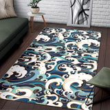Japanese Wave Pattern Area Rug