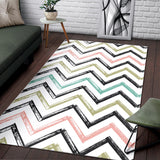 Zigzag  Chevron Paint Pattern Area Rug