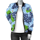 Watercolor Grape Pattern Women'S Bomber Jacket