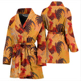 Red Rooster Chicken Cock Pattern Women'S Bathrobe