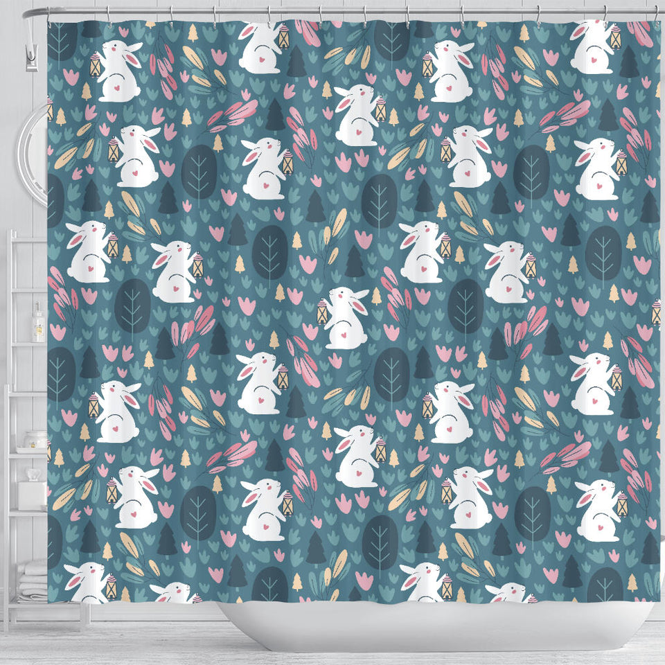 Cute Rabbit Pattern Shower Curtain Fulfilled In US
