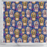 Sugar Skull Flower Pattern Shower Curtain Fulfilled In US