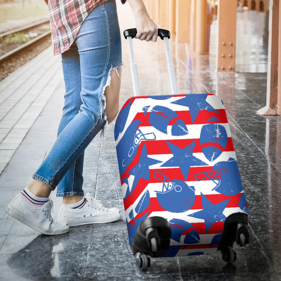 American Football Ball Star Stripes Pattern Luggage Covers