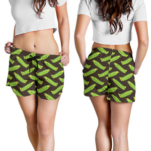 Green Peas Pattern Print Design 05 Women Shorts