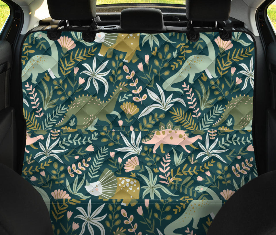 Dinosaurs Tropical Leaves Flower Pattern Dog Car Seat Covers