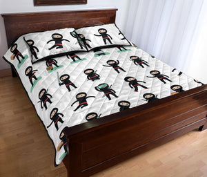Cute ninja katana sword pattern Quilt Bed Set