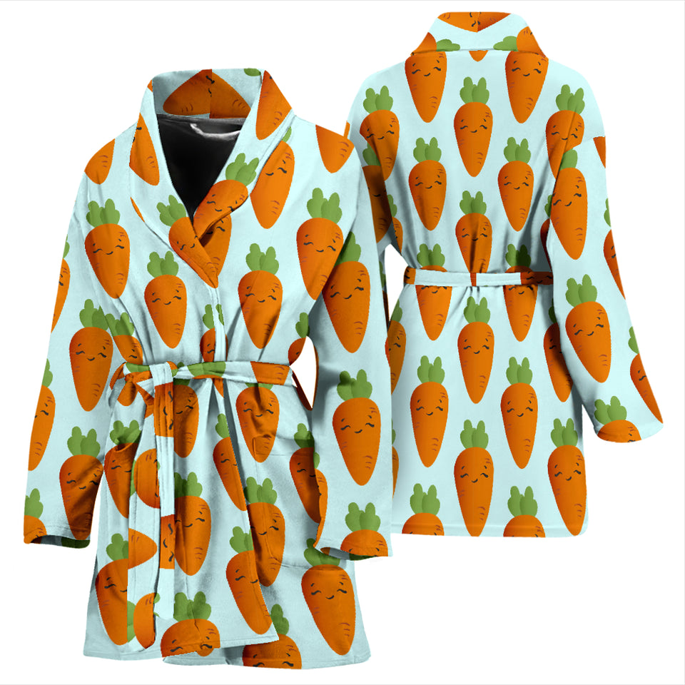 Carrot Pattern Print Design 03 Women's Bathrobe