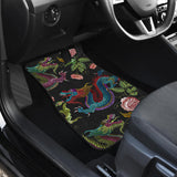 Dragons Flower Pattern Front And Back Car Mats