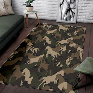 Horse Camouflage Pattern Area Rug