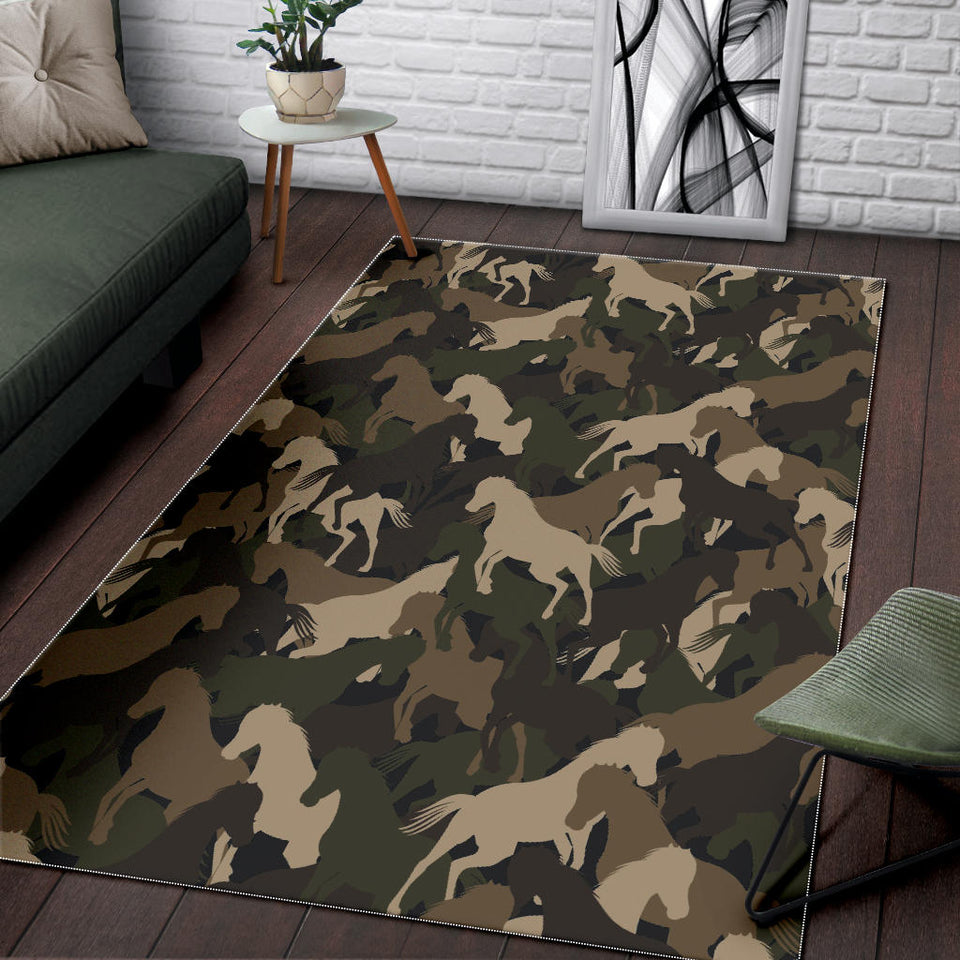 Horse Camouflage Pattern Area Rug