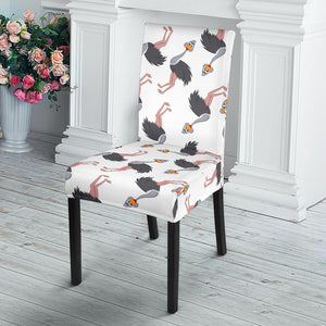 Ostrich Pattern Print Design 02 Dining Chair Slipcover