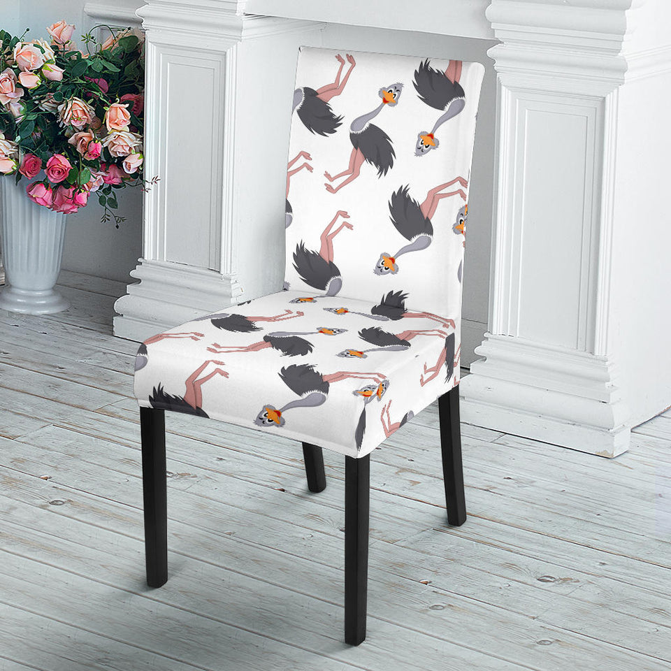 Ostrich Pattern Print Design 02 Dining Chair Slipcover