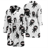 Ninja Pattern Plaid Background Men'S Bathrobe