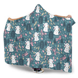 Cute Rabbit Pattern Hooded Blanket