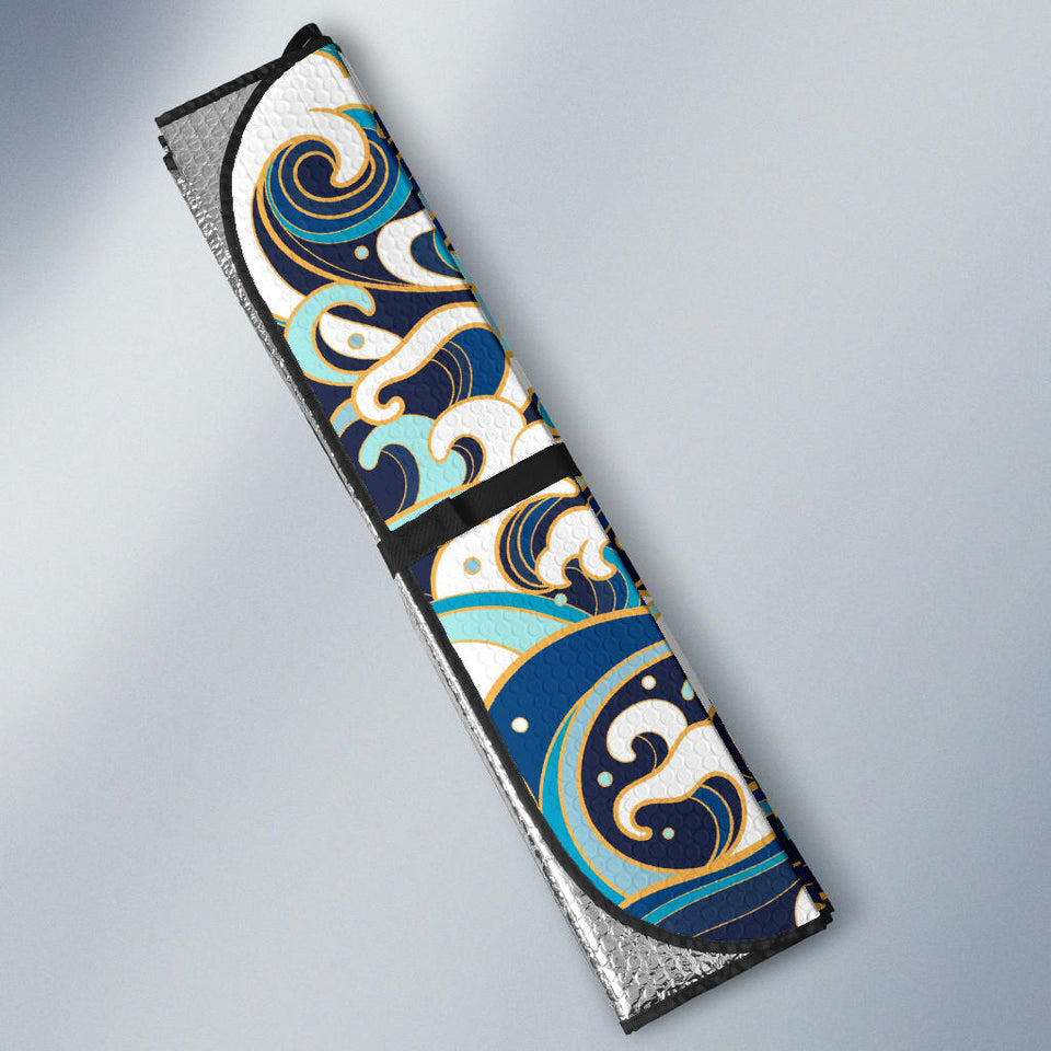 Japanese Wave Pattern Car Sun Shade