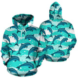 Dolphin Sea Pattern Men Women Pullover Hoodie