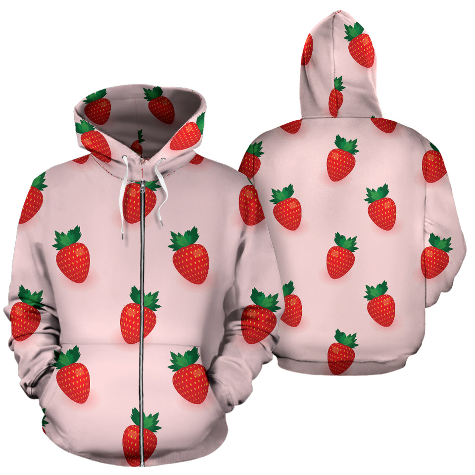 Strawberry Beautiful Pattern Zip Up Hoodie