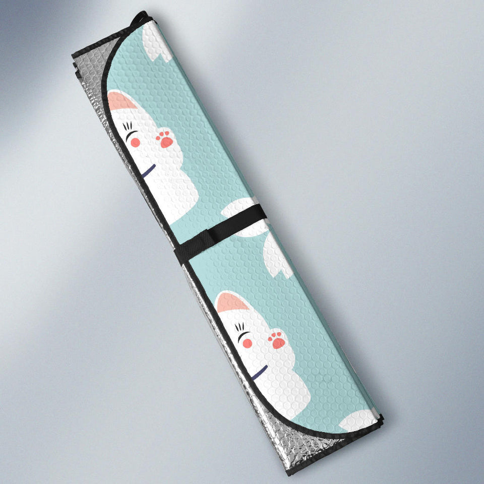 Maneki Neko Cat Sakura Car Sun Shade