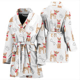 Chihuahua Bone Paw Pattern Women'S Bathrobe
