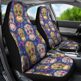 Sugar Skull Flower Pattern  Universal Fit Car Seat Covers