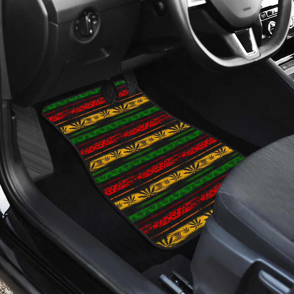 Canabis Marijuana Weed Pattern Print Design 04 Front Car Mats