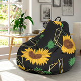 Sunflower Golden Polygonal Shapes Bean Bag Cover