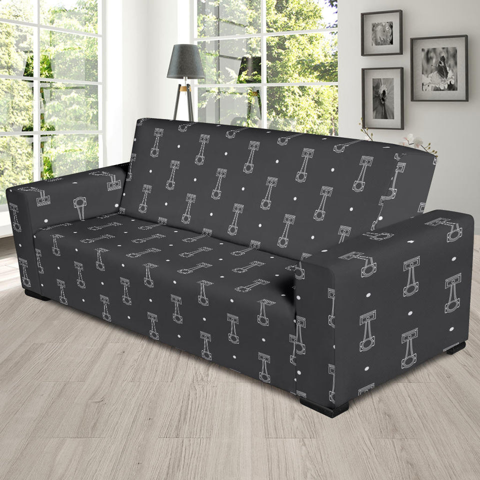 Engine Piston Black Background Pattern Print Design 02 Sofa Slipcover