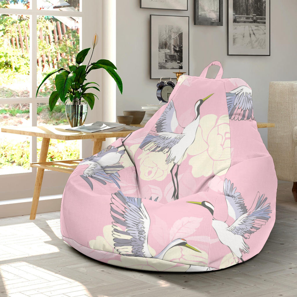 Japanese Crane Rose Pattern Bean Bag Cover