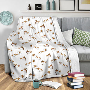 Jack Russel Pattern Print Design 04 Premium Blanket