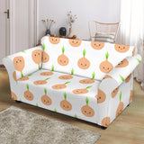 Cute Onions Smiling Faces Loveseat Couch Slipcover