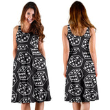 Dice Pattern Print Design 01 Sleeveless Midi Dress