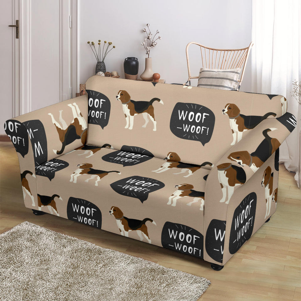 Beagle Pattern Loveseat Couch Slipcover