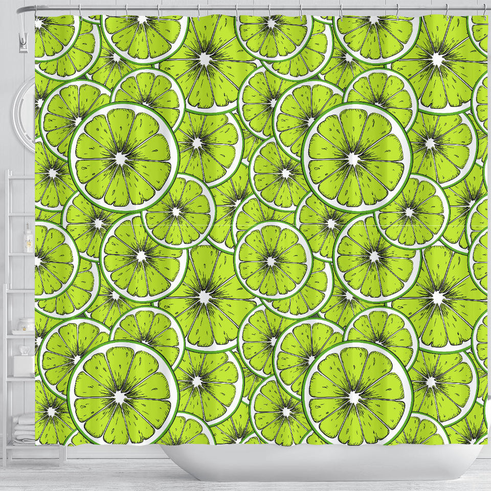 Slices Of Lime Design Pattern Shower Curtain Fulfilled In US