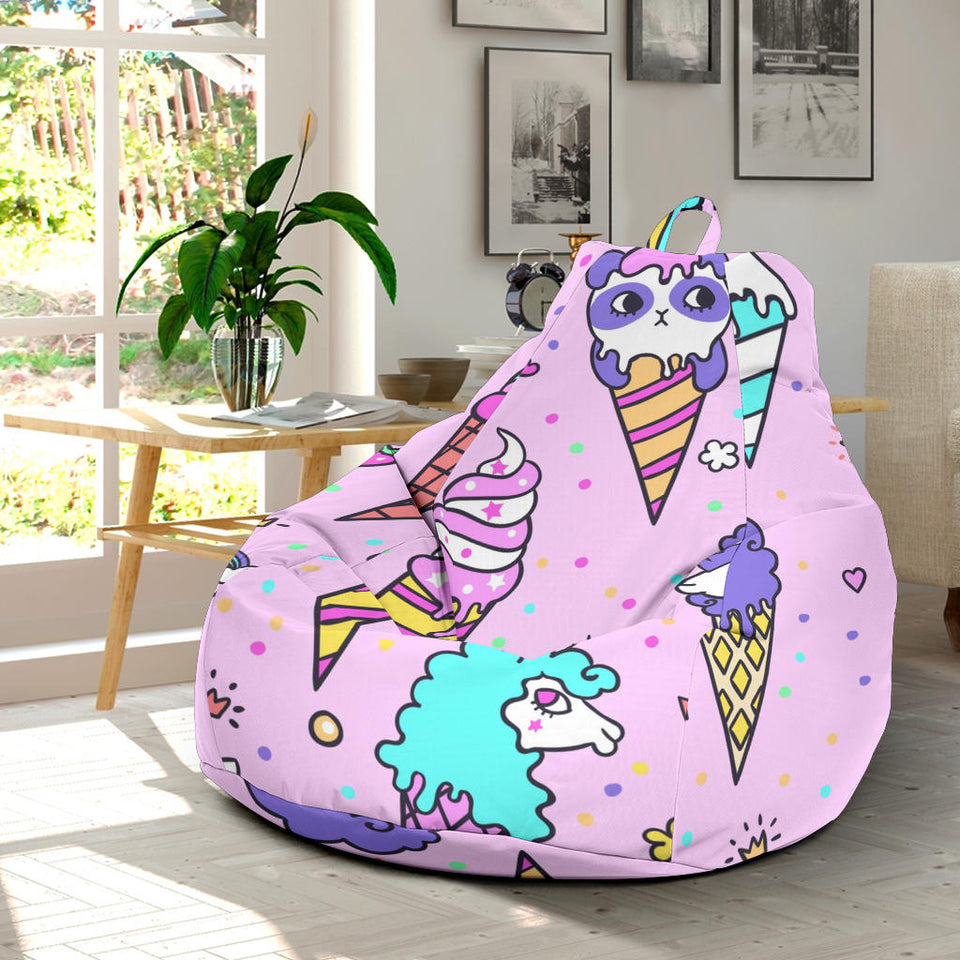 Cute Ice Cream Cone Animal Pattern Bean Bag Cover