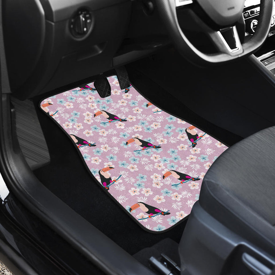 Beautiful Toucan Flower Leaves Front Car Mats