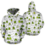 Sketch Funny Frog Pattern Men Women Pullover Hoodie