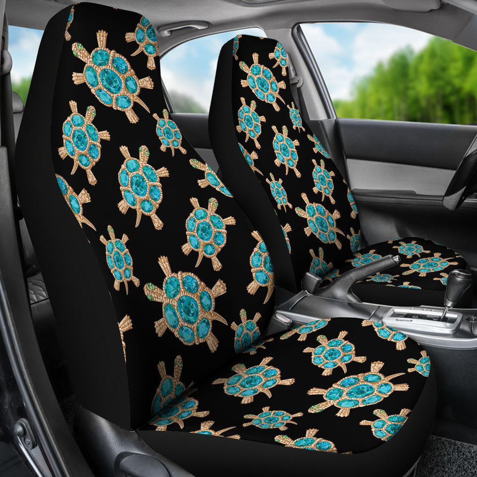 Sea Turtle Blue Stone Pattern  Universal Fit Car Seat Covers
