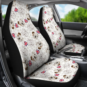 English Bulldog Pattern Print Design 01 Universal Fit Car Seat Covers