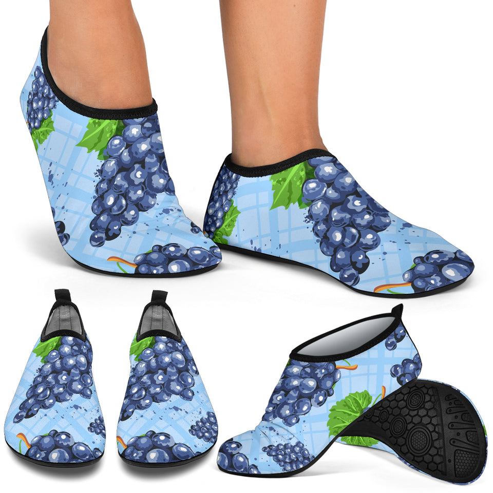 Watercolor Grape Pattern Aqua Shoes