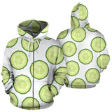 Cucumber Slices Pattern Zip Up Hoodie