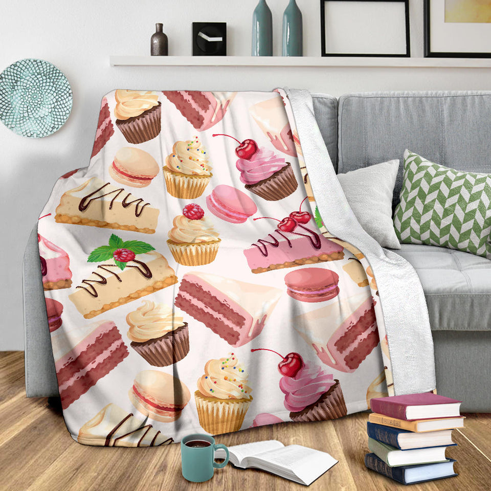 Cake Cupcake Sweets Pattern Premium Blanket
