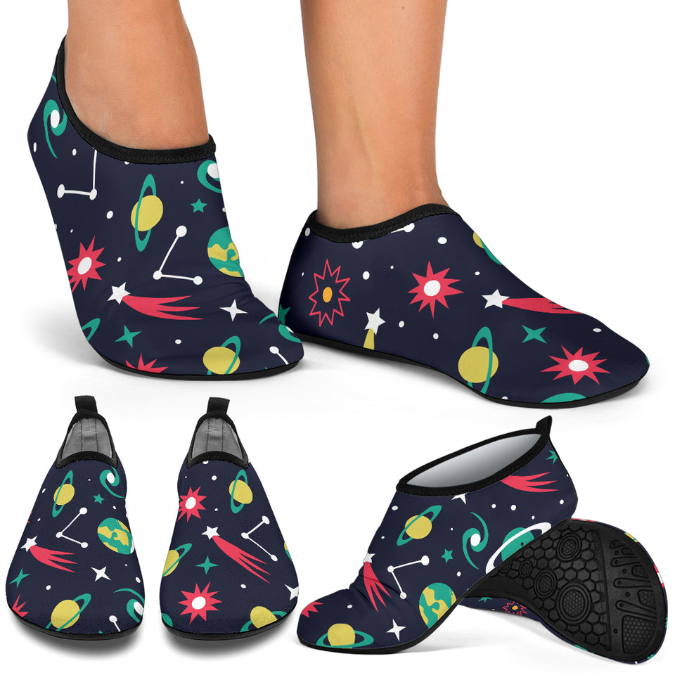 Colorful Space Pattern Planet Star Aqua Shoes