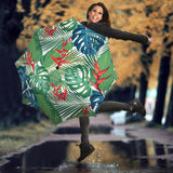 Heliconia Palm And Monstera  Leaves Pattern Umbrella